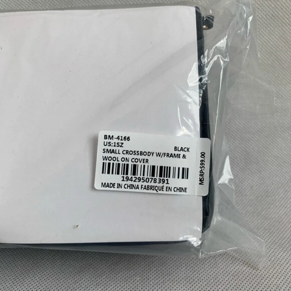 Badgley Mischka Wool Vegan Leather Plaid Crossbody Tote Purse Women’s Bag NWT